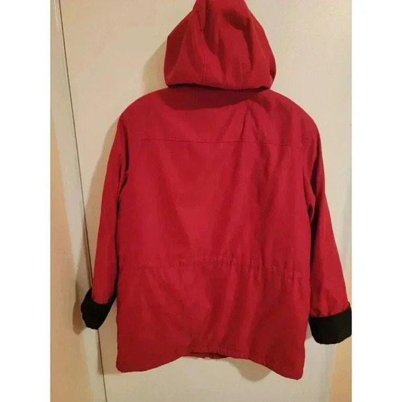 FS Limited Womens Large Red Hooded Long Sleeve Pockets FullZip Snaps Old Money - Picture 2 of 8
